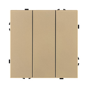 Трехклавишный выключатель 10А/250В Золотой Kollinger Eclipse EC-710GD