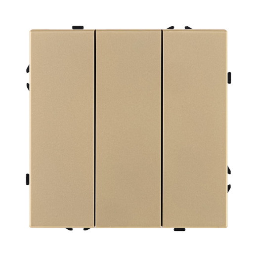 Трехклавишный выключатель 10А/250В Золотой Kollinger Eclipse EC-710GD