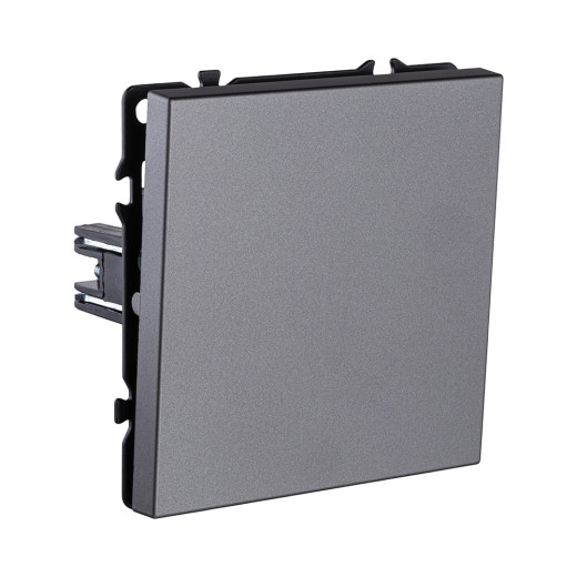 Выключатель 1-клавишный проходной 10А/250В, серый Kollinger Eclipse EC-002GY