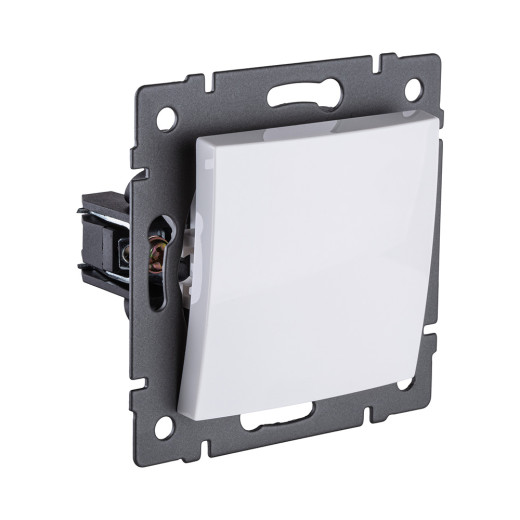 Выключатель кнопочный 1-клавишный 10А/250В, изогнутый, белый Kollinger REA-R-005WH для Aspekt, Eleganz, Reflex