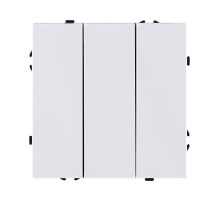 Трехклавишный выключатель 10А/250В Белый глянцевый Kollinger Eclipse EC-710WG