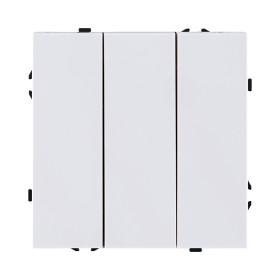 Трехклавишный выключатель 10А/250В Белый глянцевый Kollinger Eclipse EC-710WG