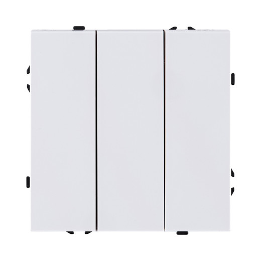 Трехклавишный выключатель 10А/250В Белый глянцевый Kollinger Eclipse EC-710WG