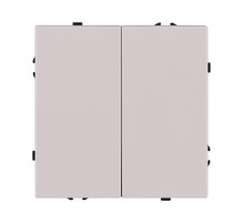 Выключатель 2-клавишный проходной 10А/250В, кашемир матовый Kollinger Eclipse EC-005CM