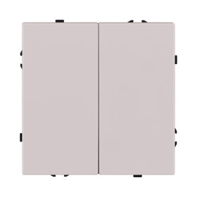 Выключатель 2-клавишный проходной 10А/250В, кашемир матовый Kollinger Eclipse EC-005CM