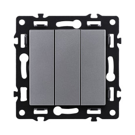 Трехклавишный выключатель 10А/250В Серый Kollinger Asthetik AS-710GY