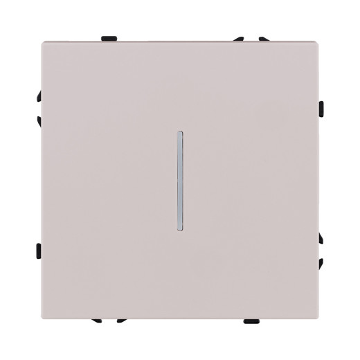 Выключатель 1-клавишный 10А/250В с LED подсветкой, кашемир матовый Kollinger Eclipse EC-007CM