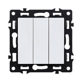 Трехклавишный выключатель 10А/250В Белый Kollinger Asthetik AS-710WH