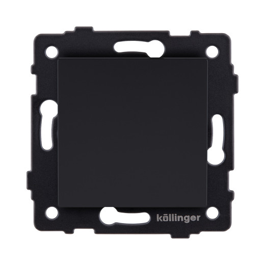 Выключатель 1-клавишный 10А/250В, черный матовый Kollinger REA-S-001BM для Aspekt, Eleganz, Reflex