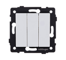 Выключатель 3-клавишный 10А/250В, белый Kollinger REA-S-012WH для Aspekt, Eleganz, Reflex