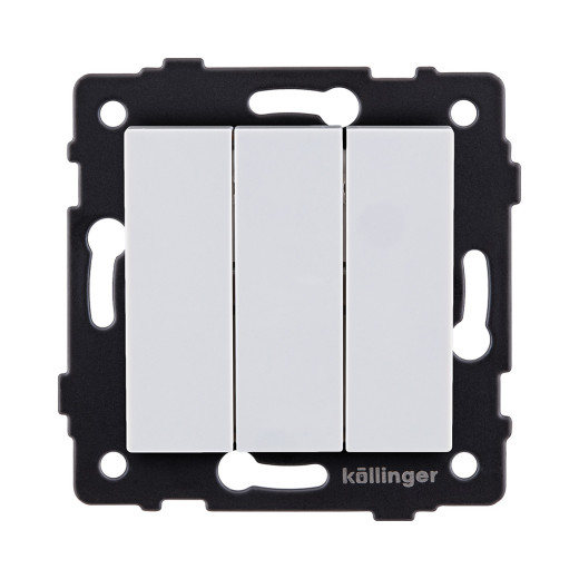 Выключатель 3-клавишный 10А/250В, белый Kollinger REA-S-012WH для Aspekt, Eleganz, Reflex