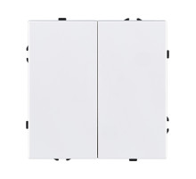 Выключатель 2-клавишный 10А/250В, белый матовый Kollinger Eclipse EC-004WH