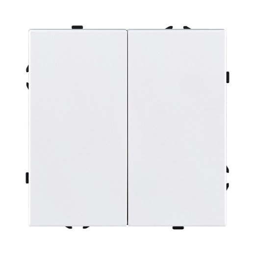 Выключатель 2-клавишный 10А/250В, белый матовый Kollinger Eclipse EC-004WH