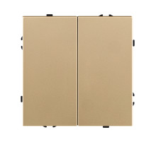 Выключатель 2-клавишный проходной 10А/250В, золотой Kollinger Eclipse EC-005GD