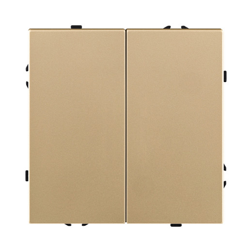 Выключатель 2-клавишный проходной 10А/250В, золотой Kollinger Eclipse EC-005GD