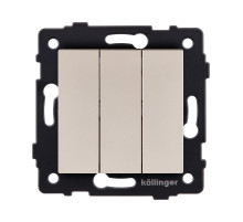 Выключатель 3-клавишный 10А/250В, золотой Kollinger REA-S-012GD для Aspekt, Eleganz, Reflex