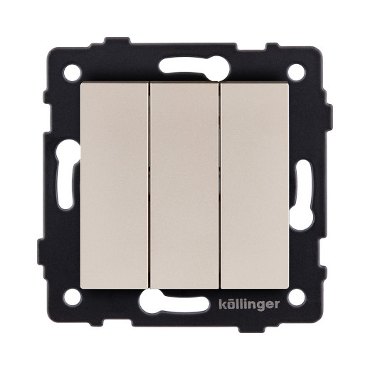 Выключатель 3-клавишный 10А/250В, золотой Kollinger REA-S-012GD для Aspekt, Eleganz, Reflex