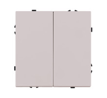 Выключатель кнопочный 2-клавишный 10А/250В, кашемир матовый Kollinger Eclipse EC-025CM