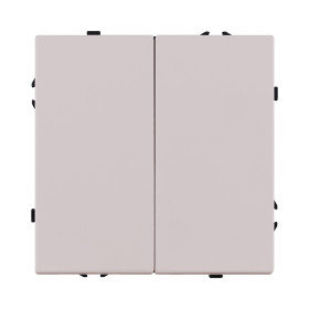 Выключатель кнопочный 2-клавишный 10А/250В, кашемир матовый Kollinger Eclipse EC-025CM