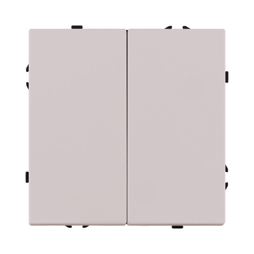 Выключатель кнопочный 2-клавишный 10А/250В, кашемир матовый Kollinger Eclipse EC-025CM