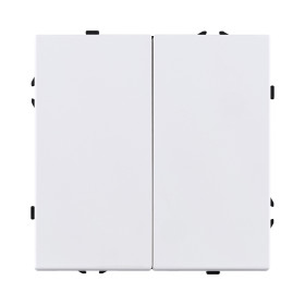 Выключатель кнопочный 2-клавишный 10А/250В, белый матовый Kollinger Eclipse EC-025WH