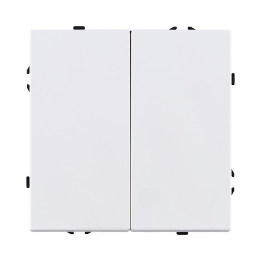 Выключатель кнопочный 2-клавишный 10А/250В, белый матовый Kollinger Eclipse EC-025WH