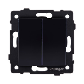 Выключатель 2-клавишный 10А/250В, изогнутый, черный Kollinger REA-R-007BK для Aspekt, Eleganz, Reflex