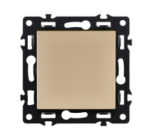 Выключатель 1-клавишный проходной 10А/250В, золотой Kollinger Asthetik AS-002GD