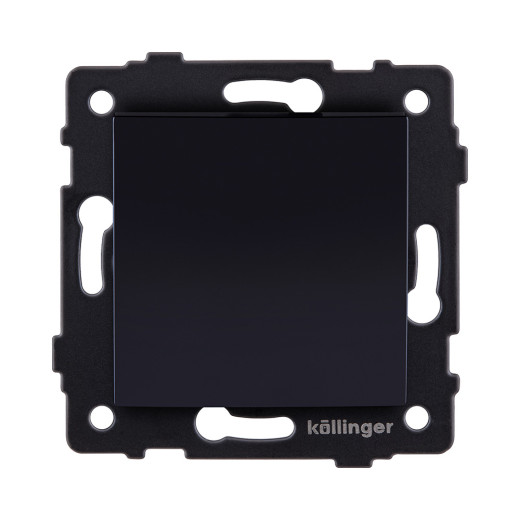 Выключатель 1-клавишный 10А/250В, изогнутый, черный Kollinger REA-R-001BK для Aspekt, Eleganz, Reflex