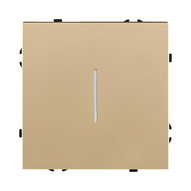 Выключатель кнопочный 1-клавишный 10А/250В с LED подсветкой, золотой Kollinger Eclipse EC-012GD