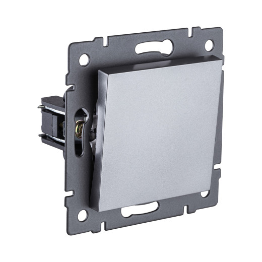 Выключатель кнопочный 1-клавишный 10А/250В, серый Kollinger REA-S-005GY для Aspekt, Eleganz, Reflex