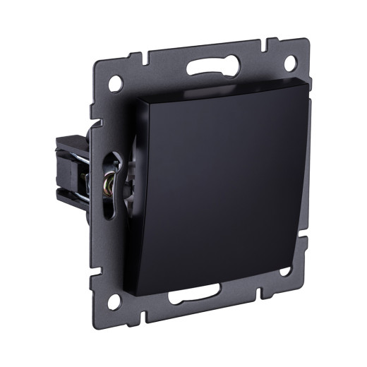 Выключатель 1-клавишный перекрестный 10А/250В, изогнутый, черный Kollinger REA-R-006BK для Aspekt, Eleganz, Reflex