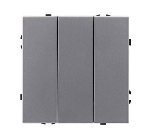 Трехклавишный выключатель 10А/250В Серый  Kollinger Eclipse EC-710GY