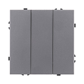 Трехклавишный выключатель 10А/250В Серый  Kollinger Eclipse EC-710GY