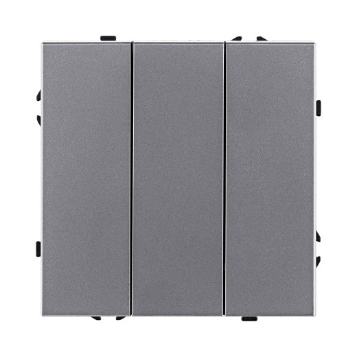 Трехклавишный выключатель 10А/250В Серый  Kollinger Eclipse EC-710GY