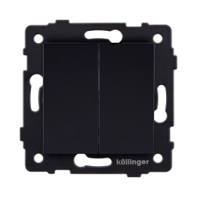 Выключатель кнопочный 2-клавишный 10А/250В, черный Kollinger REA-S-011BK для Aspekt, Eleganz, Reflex