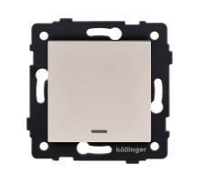 Выключатель 1-клавишный 10А/250В с LED подсветкой, золотой Kollinger REA-S-002GD для Aspekt, Eleganz, Reflex