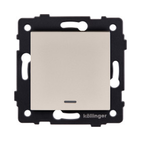 Выключатель 1-клавишный 10А/250В с LED подсветкой, золотой Kollinger REA-S-002GD для Aspekt, Eleganz, Reflex