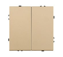 Выключатель кнопочный 2-клавишный 10А/250В, золотой Kollinger Eclipse EC-025GD