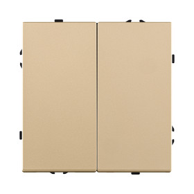 Выключатель кнопочный 2-клавишный 10А/250В, золотой Kollinger Eclipse EC-025GD