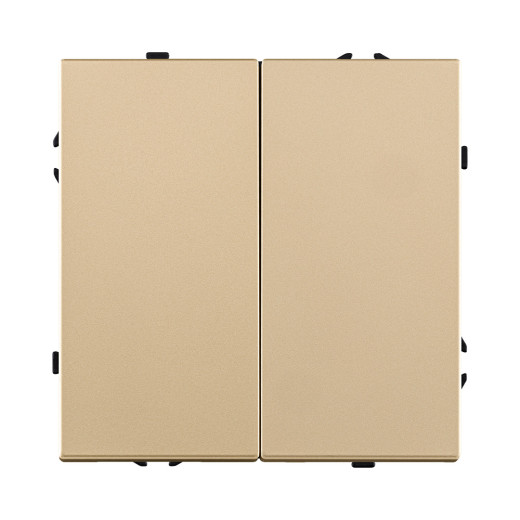 Выключатель кнопочный 2-клавишный 10А/250В, золотой Kollinger Eclipse EC-025GD