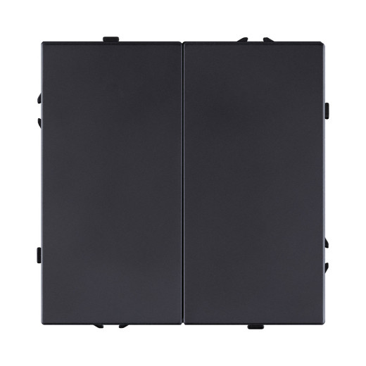 Выключатель 2-клавишный 10А/250В, черный матовый Kollinger Eclipse EC-004BK