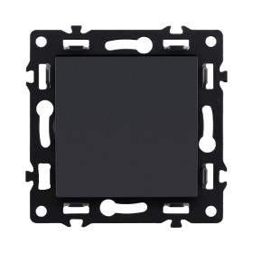 Выключатель кнопочный 1-клавишный 10А/250В, черный Kollinger Asthetik AS-006BK