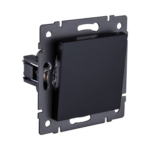 Выключатель 1-клавишный проходной 10А/250В, черный Kollinger REA-S-003BK для Aspekt, Eleganz, Reflex