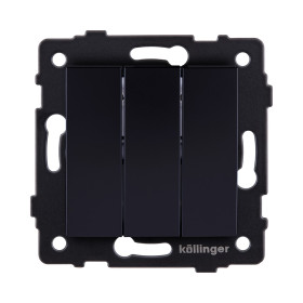 Выключатель 3-клавишный 10А/250В, изогнутый, черный Kollinger REA-R-012BK для Aspekt, Eleganz, Reflex