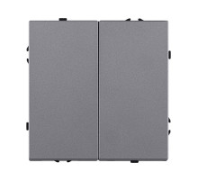 Выключатель кнопочный 2-клавишный 10А/250В, серый Kollinger Eclipse EC-025GY