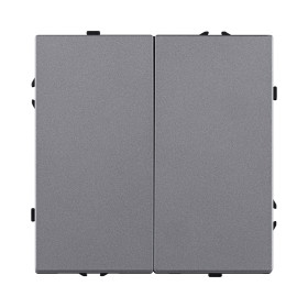 Выключатель кнопочный 2-клавишный 10А/250В, серый Kollinger Eclipse EC-025GY