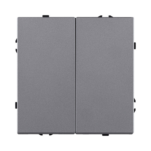 Выключатель кнопочный 2-клавишный 10А/250В, серый Kollinger Eclipse EC-025GY