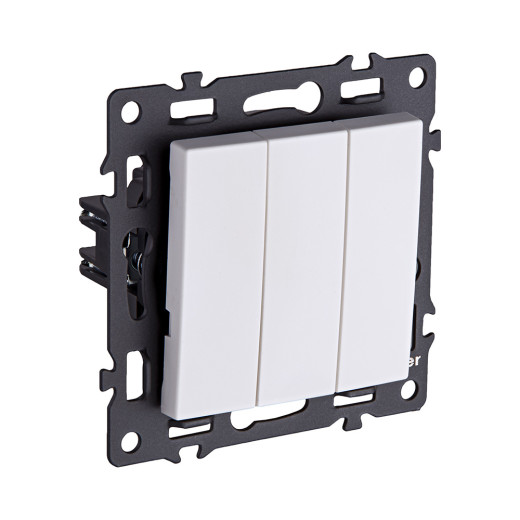 Трехклавишный выключатель 10А/250В Белый Kollinger Asthetik AS-710WH