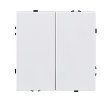 Выключатель 2-клавишный проходной 10А/250В, белый глянцевый Kollinger Eclipse EC-005WG